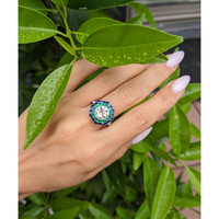 2.44 Ct. Natural Diamond Natural Diamond Halo Ring, Platinum 950 Life Style