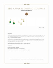 0.80 Ct.Tw.Total Carat Weight Emerald and Natural Diamond Pave Earrings, 14K Yellow Gold Appraisal