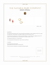 0.26 Ct.Tw. Ruby Natural Diamond Pave Earrings, 14K Yellow Gold Appraisal