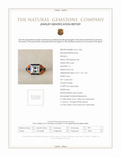 3.59 Ct.Tw.Total Carat Weight Natural Diamond, Black Onyx and Salmon (Orange) Coral Bezel Ring, Platinum 950 Scan Report