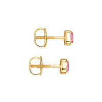 0.48&nbsp;Ct.Tw.Total Carat Weight Pink Sapphire Studs Earrings, 14K Yellow Gold Image