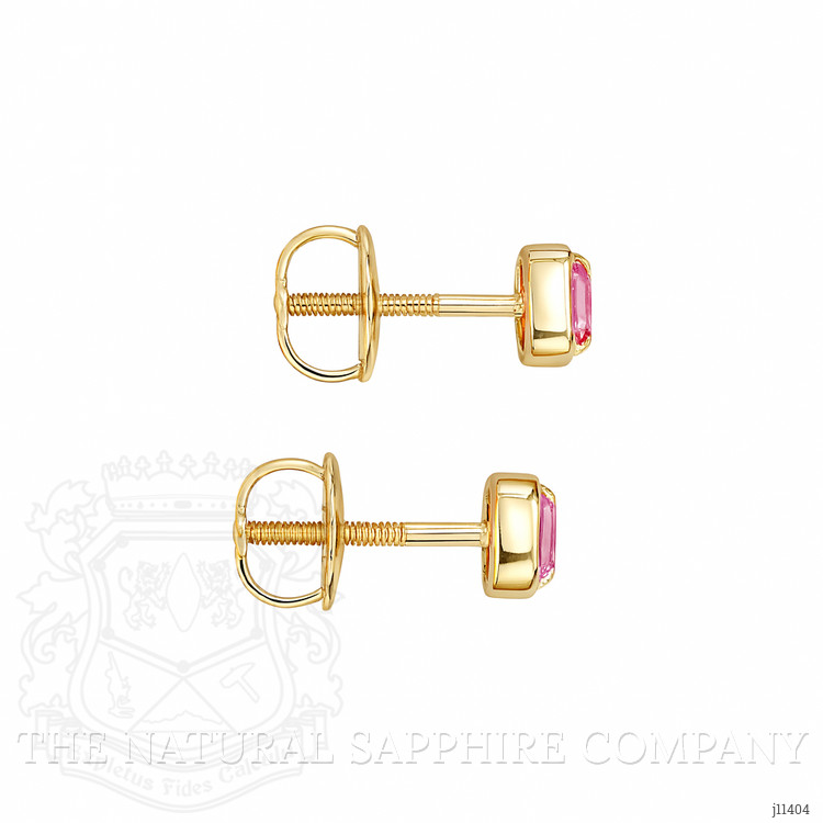 0.48 Ct.Tw. Pink Sapphire Studs Earrings, 14K Yellow Gold