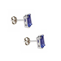 2.60 Ct.Tw.Total Carat Weight Violet Tanzanite Studs Earrings, 14K White Gold Image