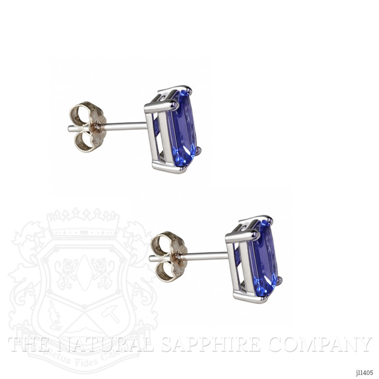 2.60 Ct.Tw. Violet Tanzanite Studs Earrings, 14K White Gold