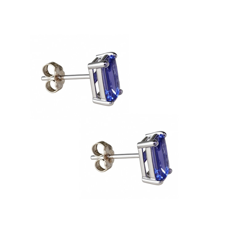 2.60 Ct.Tw. Violet Tanzanite Studs Earrings, 14K White Gold