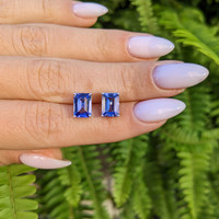 2.60&nbsp;Ct.Tw.Total Carat Weight Violet Tanzanite Studs Earrings, 14K White Gold Life Style