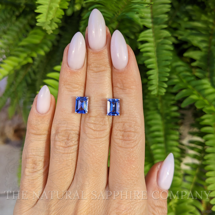 2.60 Ct.Tw. Violet Tanzanite Studs Earrings, 14K White Gold