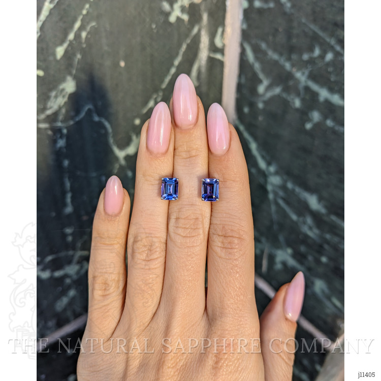 2.60 Ct.Tw. Violet Tanzanite Studs Earrings, 14K White Gold