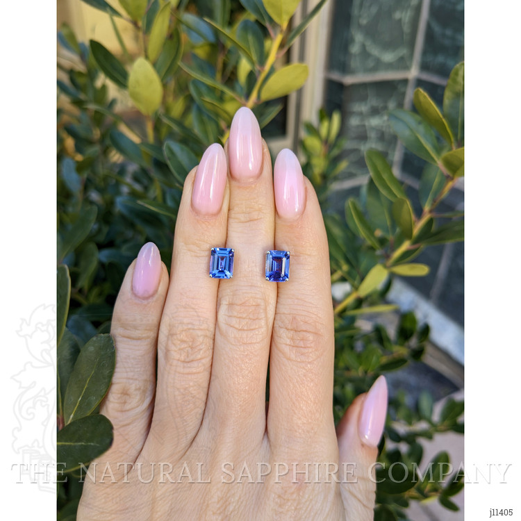 2.60 Ct.Tw. Violet Tanzanite Studs Earrings, 14K White Gold