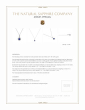 0.90 Ct. Blue Sapphire and Natural Diamond Pave Pendant, 18K White Gold Appraisal