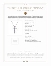 3.50 Ct. Blue Sapphire and Natural Diamond Pave Pendant, 18K White Gold Scan Report