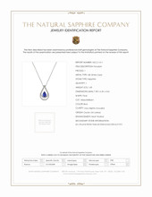 1.68 Ct. Blue Sapphire and Natural Diamond Pave Pendant, 18K White Gold Scan Report
