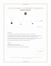 1.44 Ct. Blue Sapphire and Natural Diamond Pave Pendant, 14K White Gold Appraisal