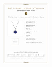 1.44 Ct. Blue Sapphire and Natural Diamond Pave Pendant, 14K White Gold Scan Report