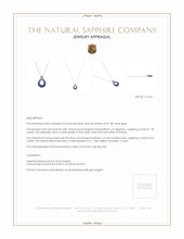 2.27 Ct.Tw.Total Carat Weight Blue Sapphire and Natural Diamond Pave Pendant, 18K White Gold Appraisal