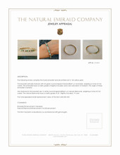 0.56 Ct.Tw.Total Carat Weight Emerald and Natural Diamond Pave Bracelet, 14K Yellow Gold Appraisal