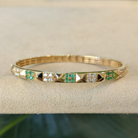 0.56 Ct.Tw. Emerald 14K Yellow Gold bracelet