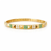 0.56 Ct.Tw. Emerald 14K Yellow Gold bracelet