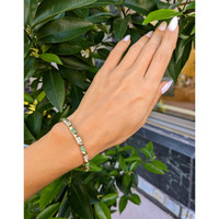 0.56 Ct.Tw. Emerald Natural Diamond Pave Bracelet, 14K Yellow Gold Life Style