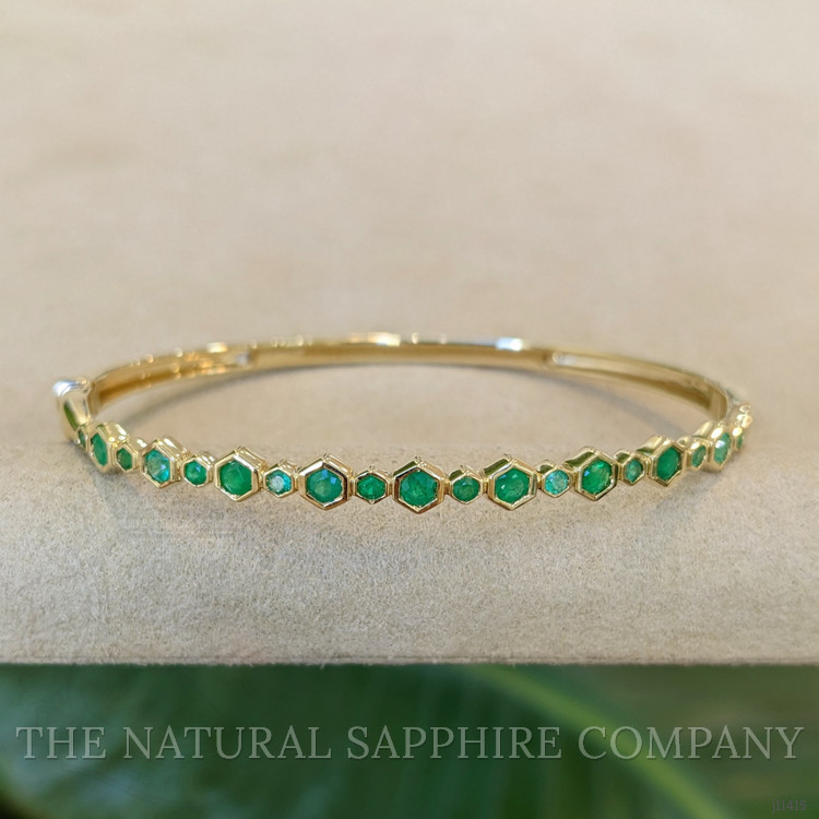 0.62 Ct.Tw. Emerald Emerald Bezel Bracelet, 14K Yellow Gold