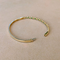 0.62 Ct.Tw. Emerald Emerald Bezel Bracelet, 14K Yellow Gold Image
