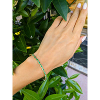 0.62 Ct.Tw. Emerald Emerald Bezel Bracelet, 14K Yellow Gold Life Style