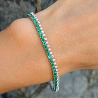 2.63 Ct.Tw. Emerald 14K White Gold bracelet