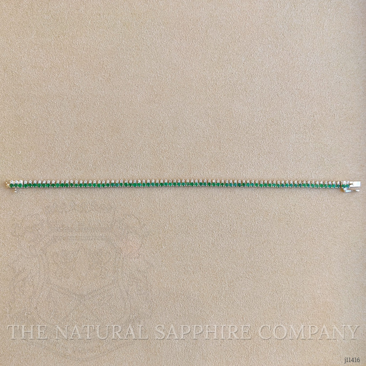 2.63 Ct.Tw. Emerald Natural Diamond Tennis/Line Bracelet, 14K White Gold