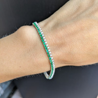 2.63 Ct.Tw. Emerald Natural Diamond Tennis/Line Bracelet, 14K White Gold Life Style