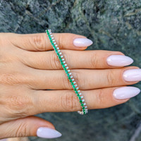 2.63 Ct.Tw. Emerald Natural Diamond Tennis/Line Bracelet, 14K White Gold Life Style