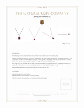 1.30 Ct. Ruby Natural Diamond Pave Pendant, 18K White Gold Appraisal