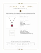 1.30 Ct. Ruby Natural Diamond Pave Pendant, 18K White Gold Scan Report