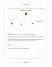 2.38 Ct. Pink Sapphire and Natural Diamond Pave Pendant, 18K White Gold Appraisal