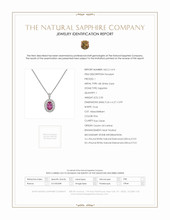 2.38 Ct. Pink Sapphire and Natural Diamond Pave Pendant, 18K White Gold Scan Report