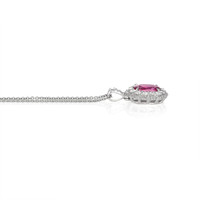2.38 Ct. Pink Sapphire and Natural Diamond Pave Pendant, 18K White Gold Image