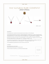 2.90 Ct. Ruby Natural Diamond Pave Pendant, 18K White Gold Appraisal