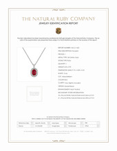 2.90 Ct. Ruby and Natural Diamond Pave Pendant, 18K White Gold Scan Report