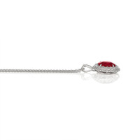 2.90 Ct. Ruby Natural Diamond Pave Pendant, 18K White Gold Image