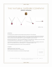 2.09 Ct. Pink Sapphire and Natural Diamond Pave Pendant, 18K White Gold Appraisal