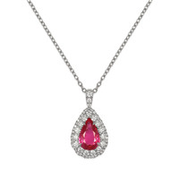 2.09 Ct. Pink Sapphire and Natural Diamond Pave Pendant, 18K White Gold Video