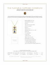 7.79 Ct.Tw.Total Carat Weight Mixed Sapphire and Natural Diamond Pave Pendant, 18K Yellow & White Scan Report
