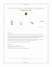 5.09 Ct.Tw.Total Carat Weight Mixed Sapphire and Natural Diamond Pave Pendant, 18K Yellow & White Appraisal