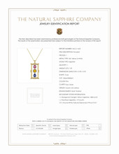 5.09 Ct.Tw.Total Carat Weight Mixed Sapphire and Natural Diamond Pave Pendant, 18K Yellow & White Scan Report