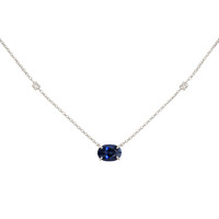 1.00 Ct. Sapphire 14K White Gold necklace