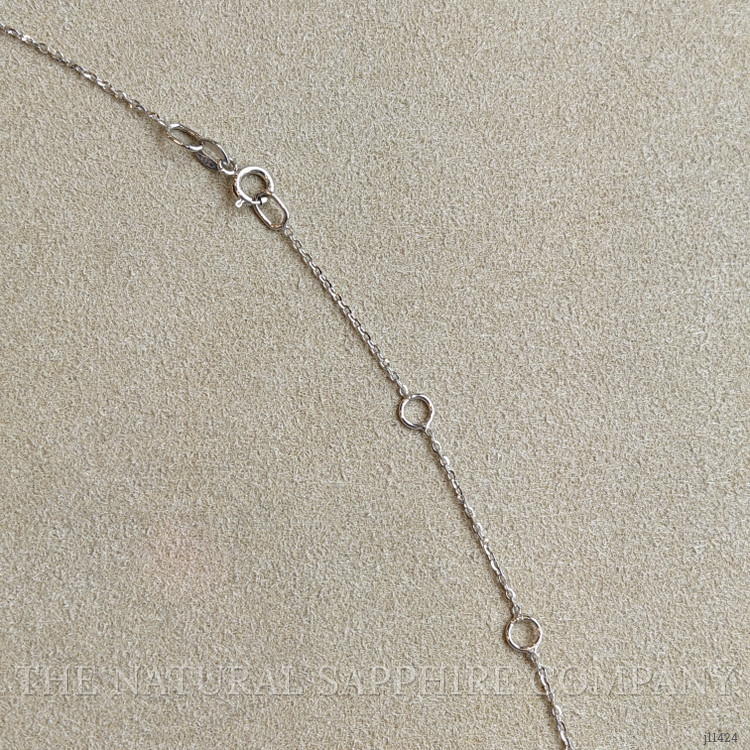 1.05 Ct.Tw. Blue Sapphire and Natural Diamond Accent Stones Necklace, 14K White Gold