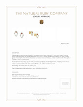 0.12 Ct.Tw.Total Carat Weight Ruby and Natural Diamond Studs Earrings, 14K Yellow Gold Appraisal