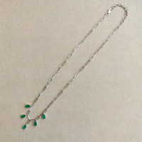 1.65 Ct. Emerald Accent Stones Necklace, 14K Yellow Gold Image