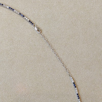 2.84 Ct. Blue Sapphire and Natural Diamond Pave Necklace, 14K White Gold Image