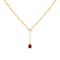 1.15 Ct. Ruby Accent Stones Necklace, 14K Yellow Gold Image