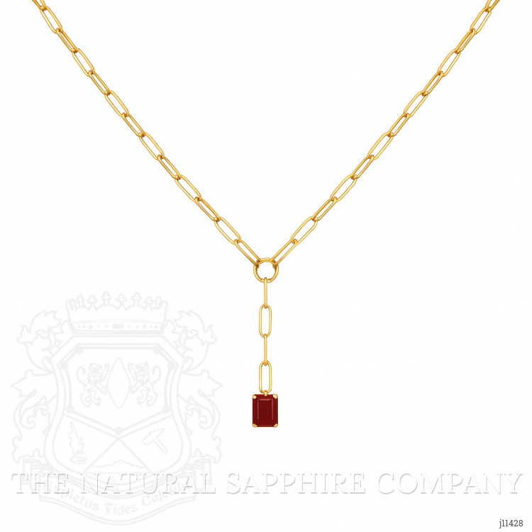 1.15 Ct. Ruby Accent Stones Necklace, 14K Yellow Gold
